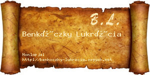 Benkóczky Lukrécia névjegykártya